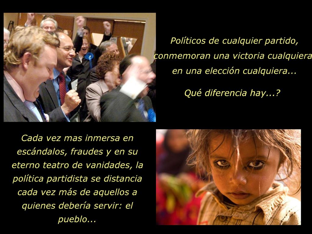 Políticos de cualquier partido, conmemoran una victoria cualquiera,