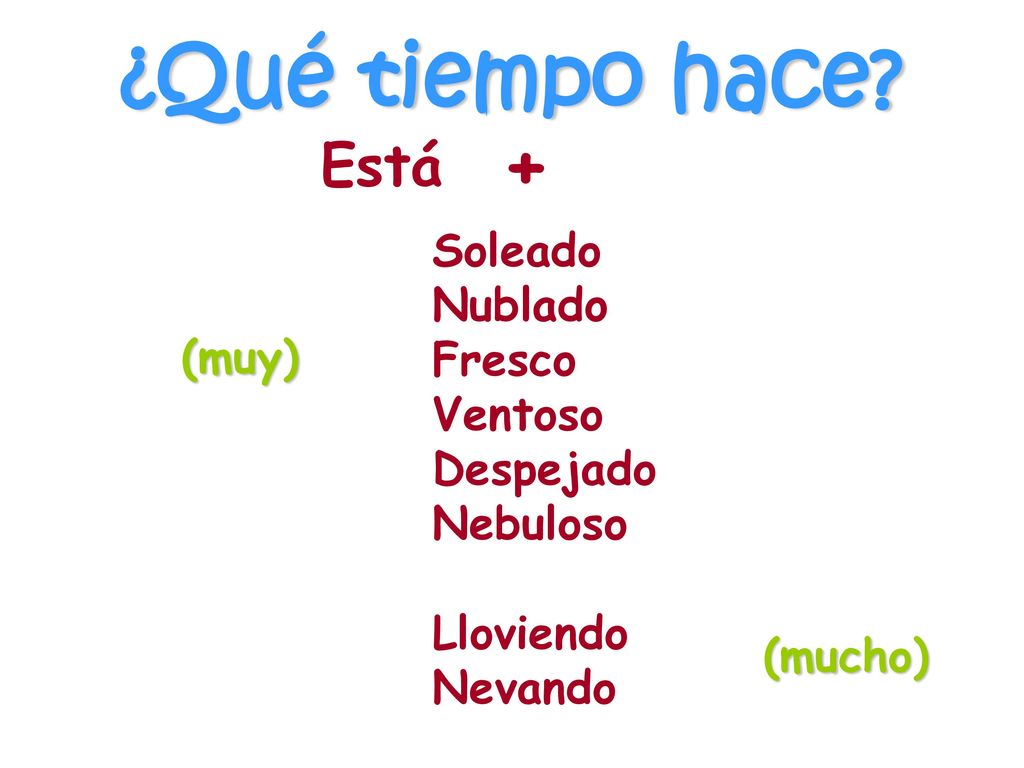 ¿Qué tiempo hace + Está Soleado Nublado Fresco Ventoso (muy)