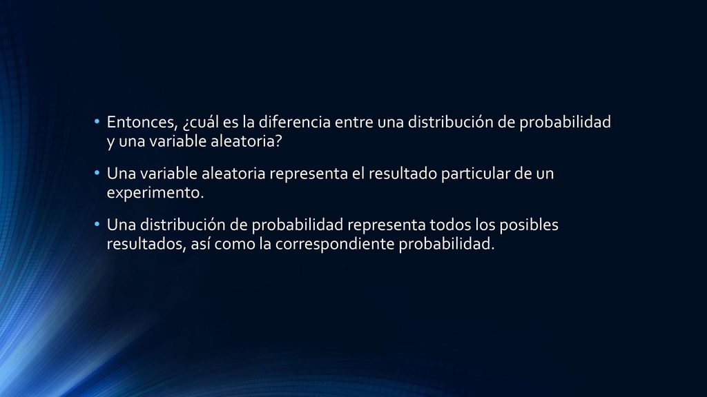 Entonces, ¿cuál es la diferencia entre una distribución de probabilidad y una variable aleatoria