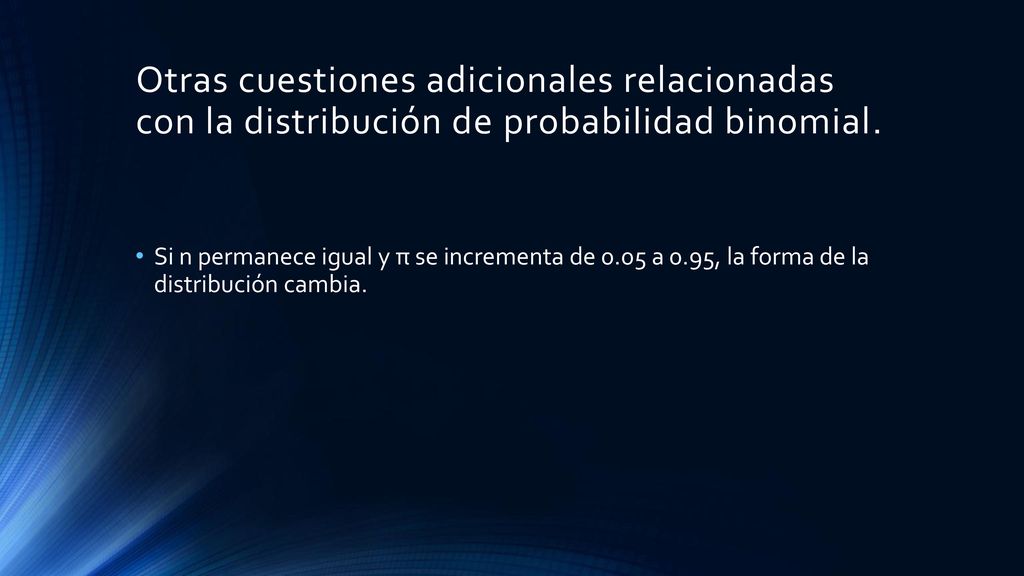 Otras cuestiones adicionales relacionadas con la distribución de probabilidad binomial.