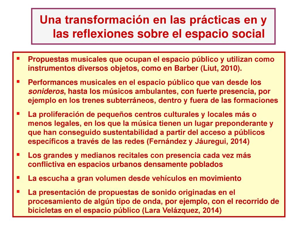 Una transformación en las prácticas en y las reflexiones sobre el espacio social