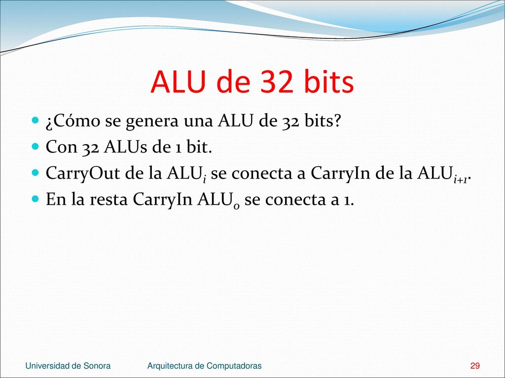 ALU de 32 bits ¿Cómo se genera una ALU de 32 bits