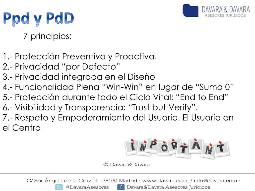 Ppd y PdD 7 principios: 1.- Protección Preventiva y Proactiva.