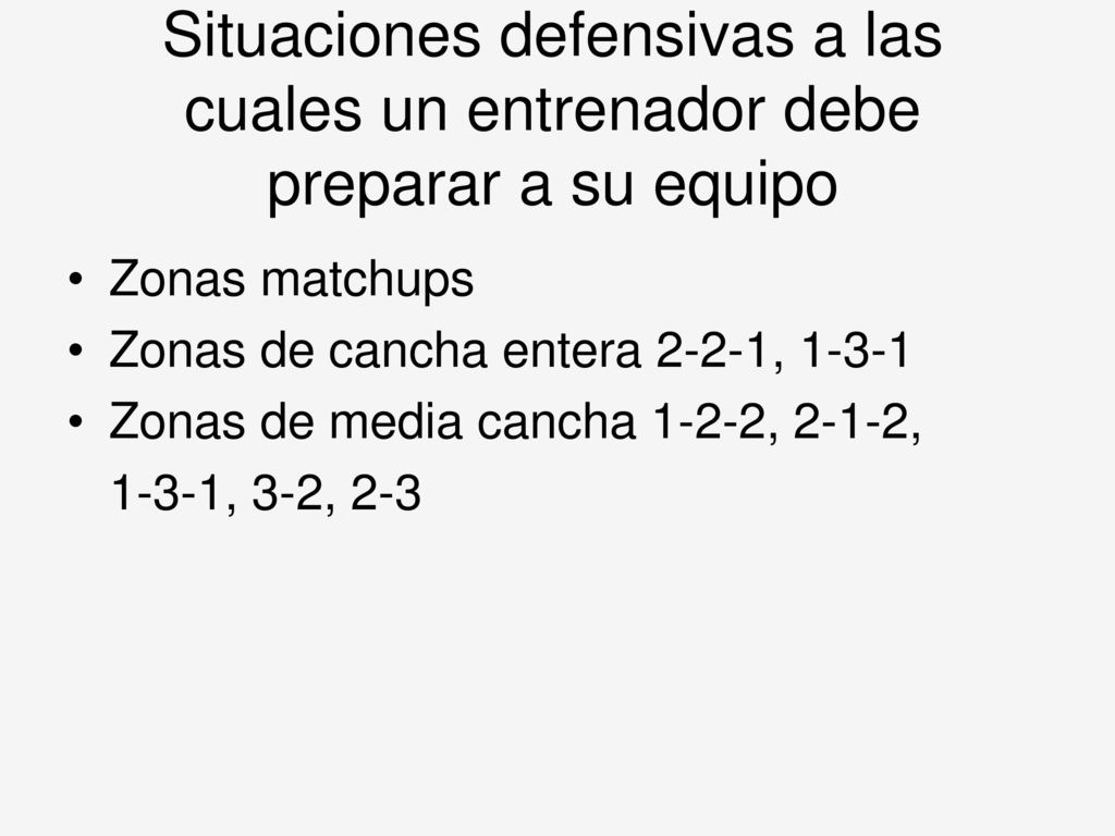 Situaciones defensivas a las cuales un entrenador debe preparar a su equipo