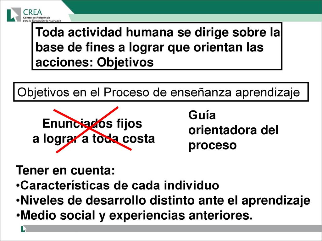 Toda actividad humana se dirige sobre la base de fines a lograr que orientan las acciones: Objetivos