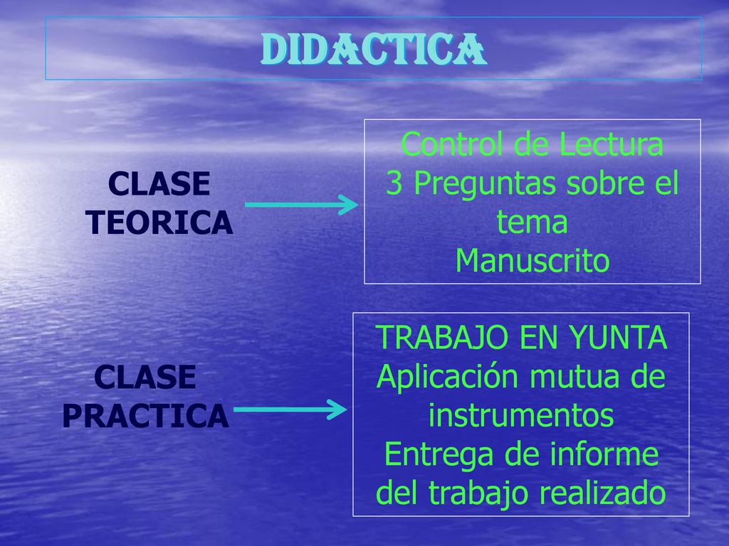 DIDACTICA Control de Lectura 3 Preguntas sobre el tema CLASE TEORICA