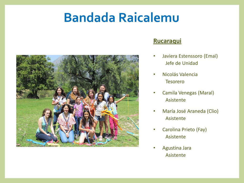 Bandada Raicalemu Rucaraqui Javiera Estenssoro (Emaï) Jefe de Unidad