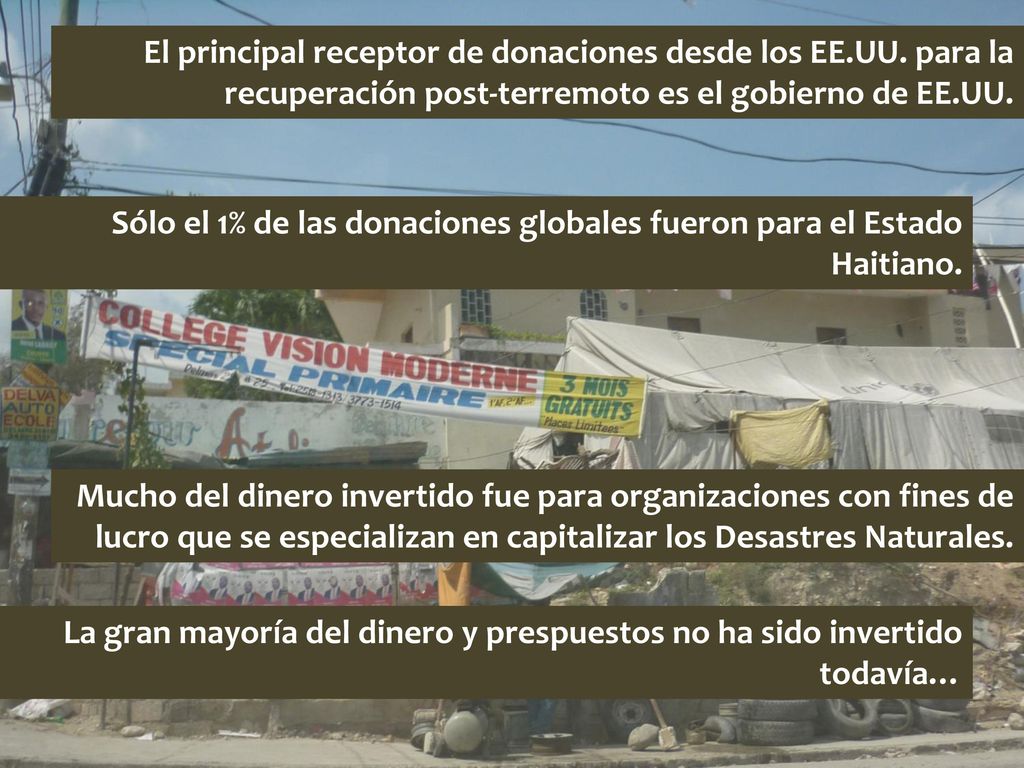Sólo el 1% de las donaciones globales fueron para el Estado Haitiano.