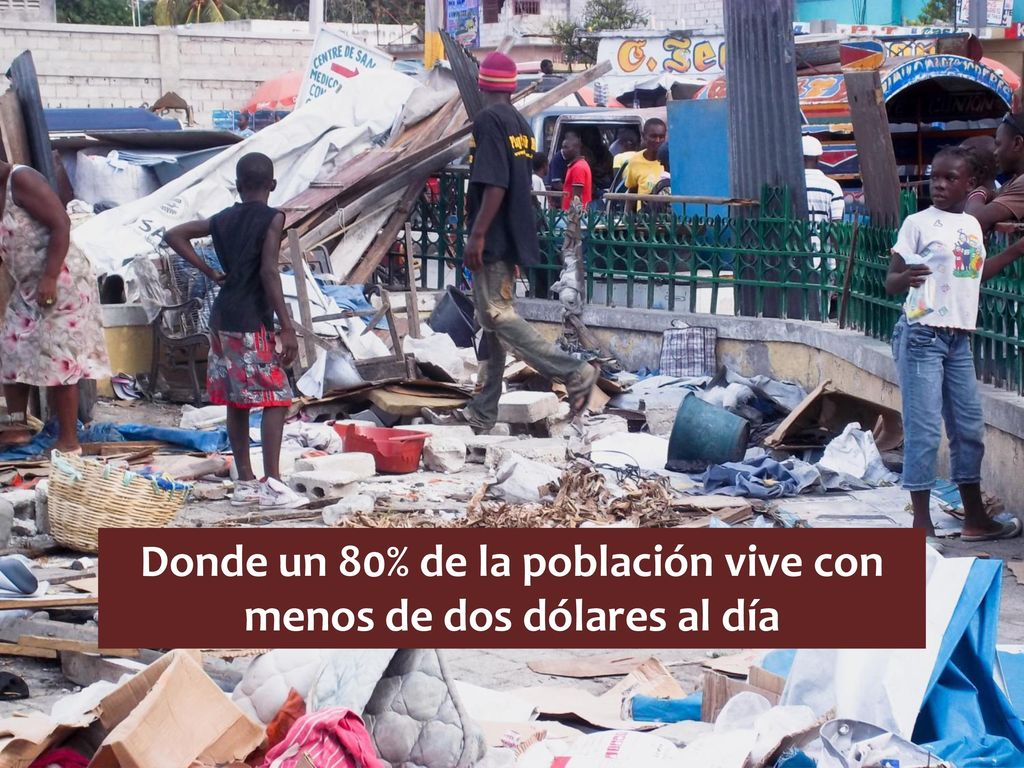 Donde un 80% de la población vive con menos de dos dólares al día