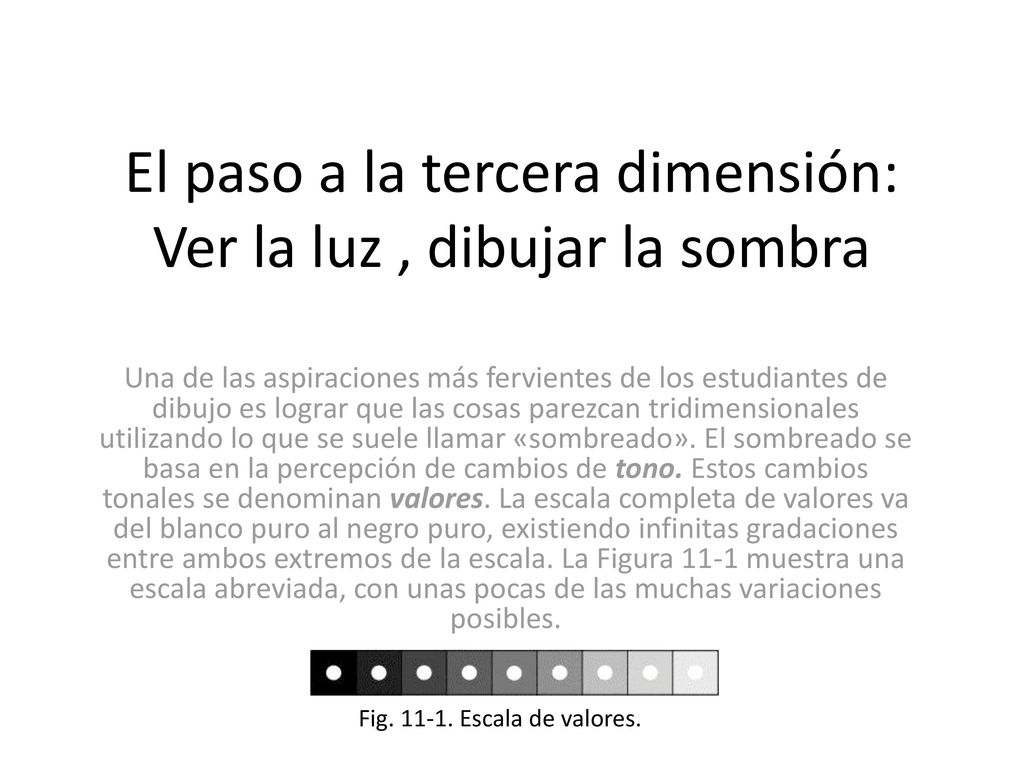 El paso a la tercera dimensión: Ver la luz , dibujar la sombra