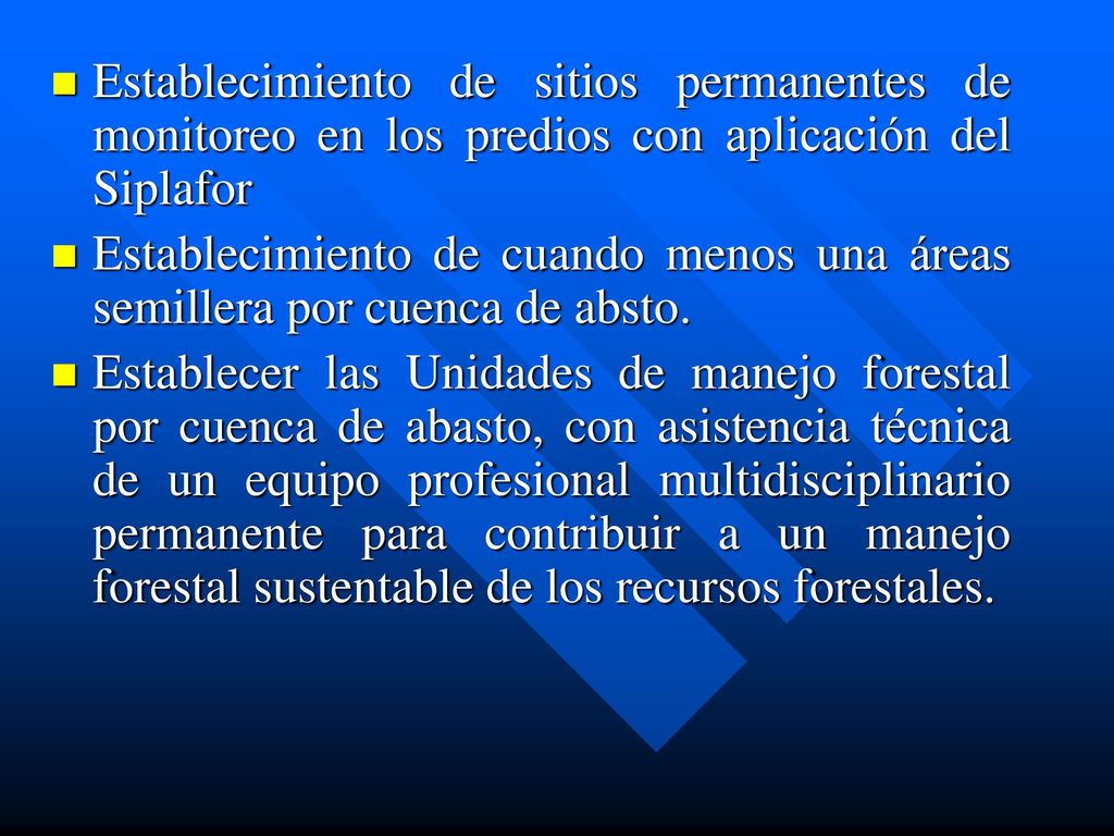 Establecimiento de sitios permanentes de monitoreo en los predios con aplicación del Siplafor