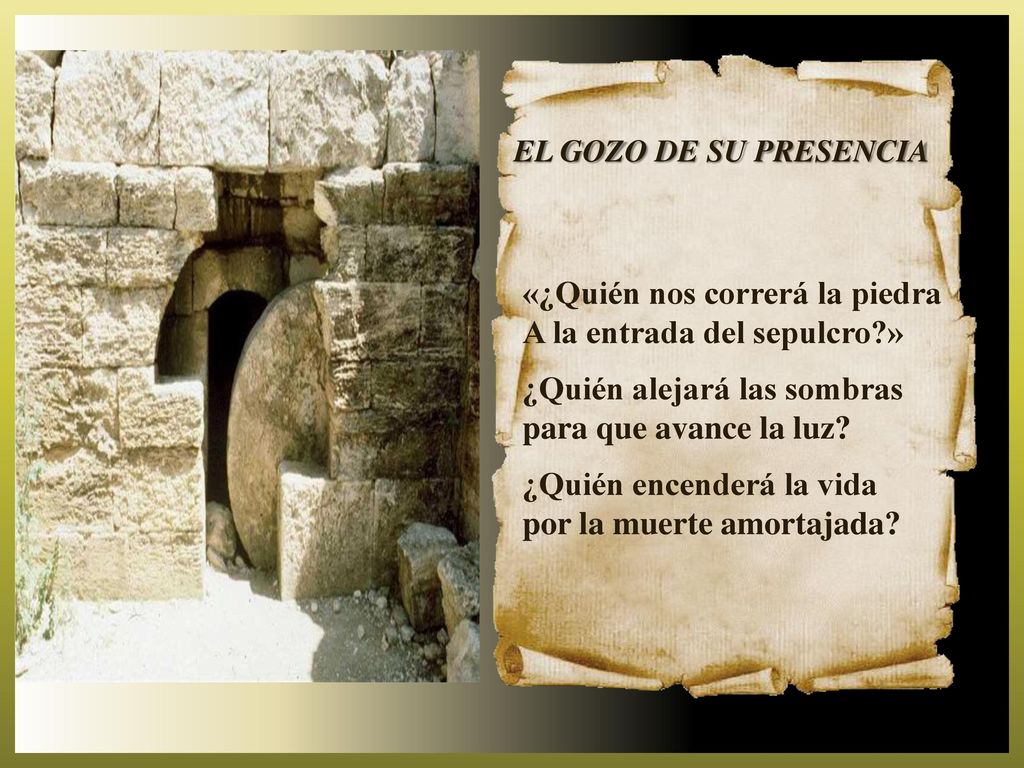 «¿Quién nos correrá la piedra A la entrada del sepulcro »