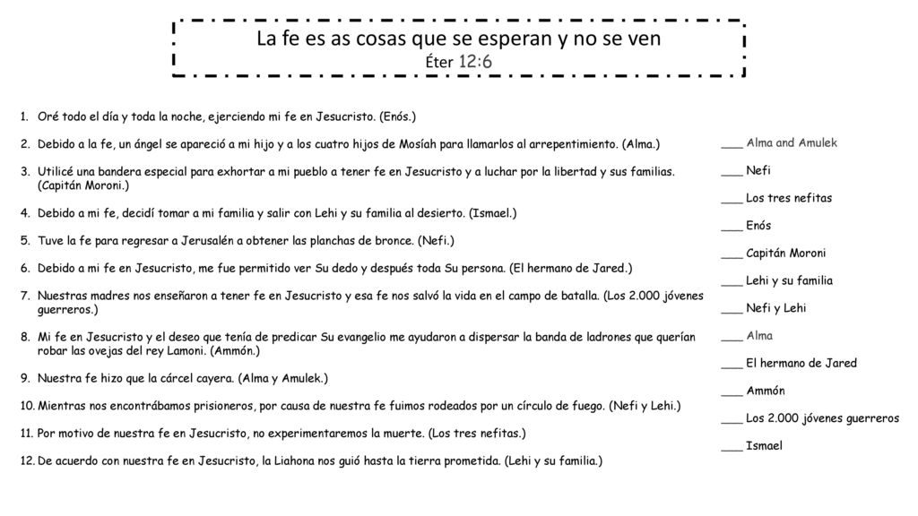 La fe es as cosas que se esperan y no se ven