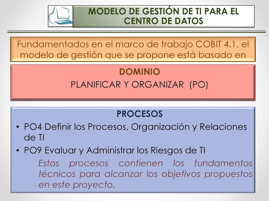 MODELO DE GESTIÓN DE TI PARA EL CENTRO DE DATOS