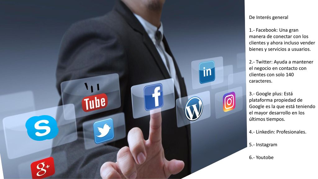 De Interés general 1.- Facebook: Una gran manera de conectar con los clientes y ahora incluso vender bienes y servicios a usuarios.