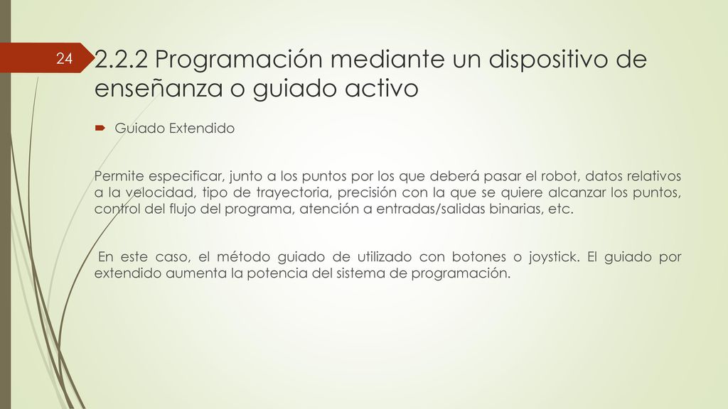 2.2.2 Programación mediante un dispositivo de enseñanza o guiado activo