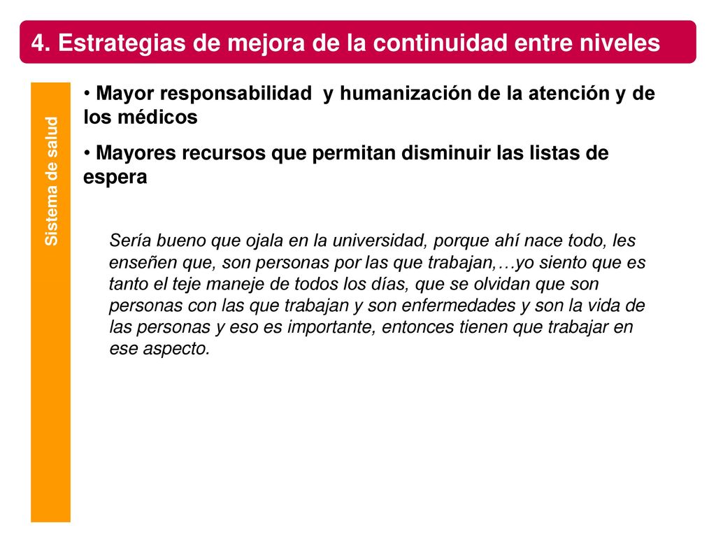 4. Estrategias de mejora de la continuidad entre niveles