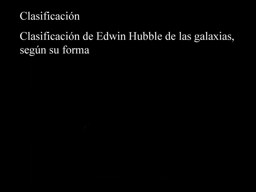 Clasificación Clasificación de Edwin Hubble de las galaxias, según su forma