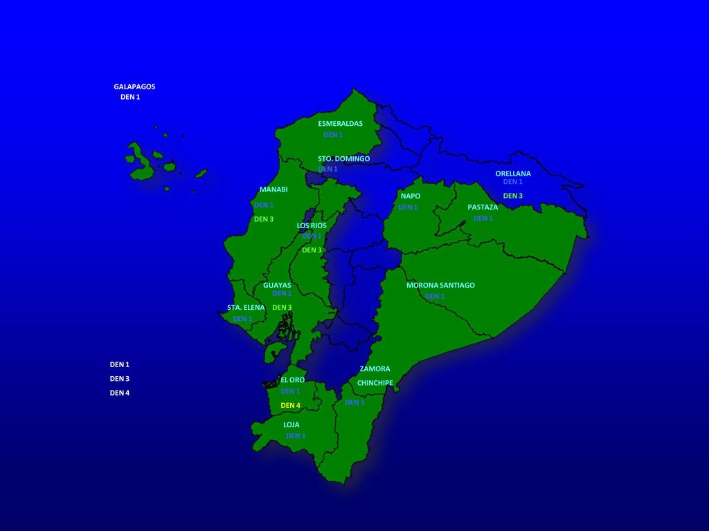 GALAPAGOS ESMERALDAS. MANABI. LOS RIOS. GUAYAS. STA. ELENA. EL ORO. LOJA. ZAMORA. CHINCHIPE.