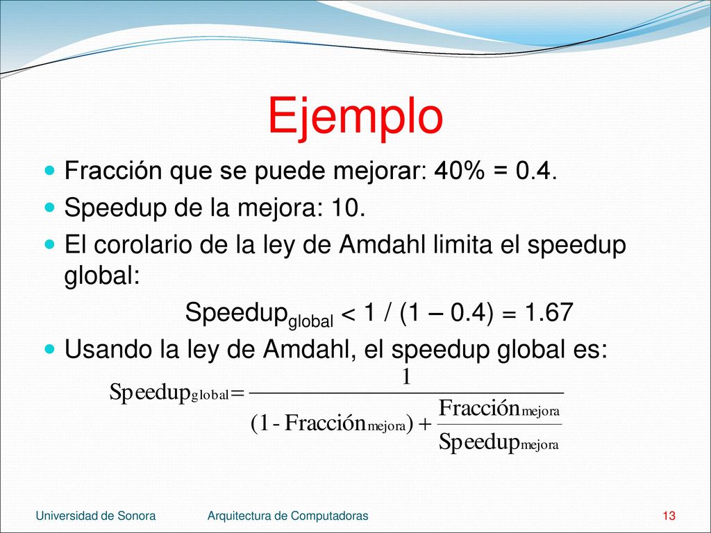 Ejemplo Fracción que se puede mejorar: 40% = 0.4.