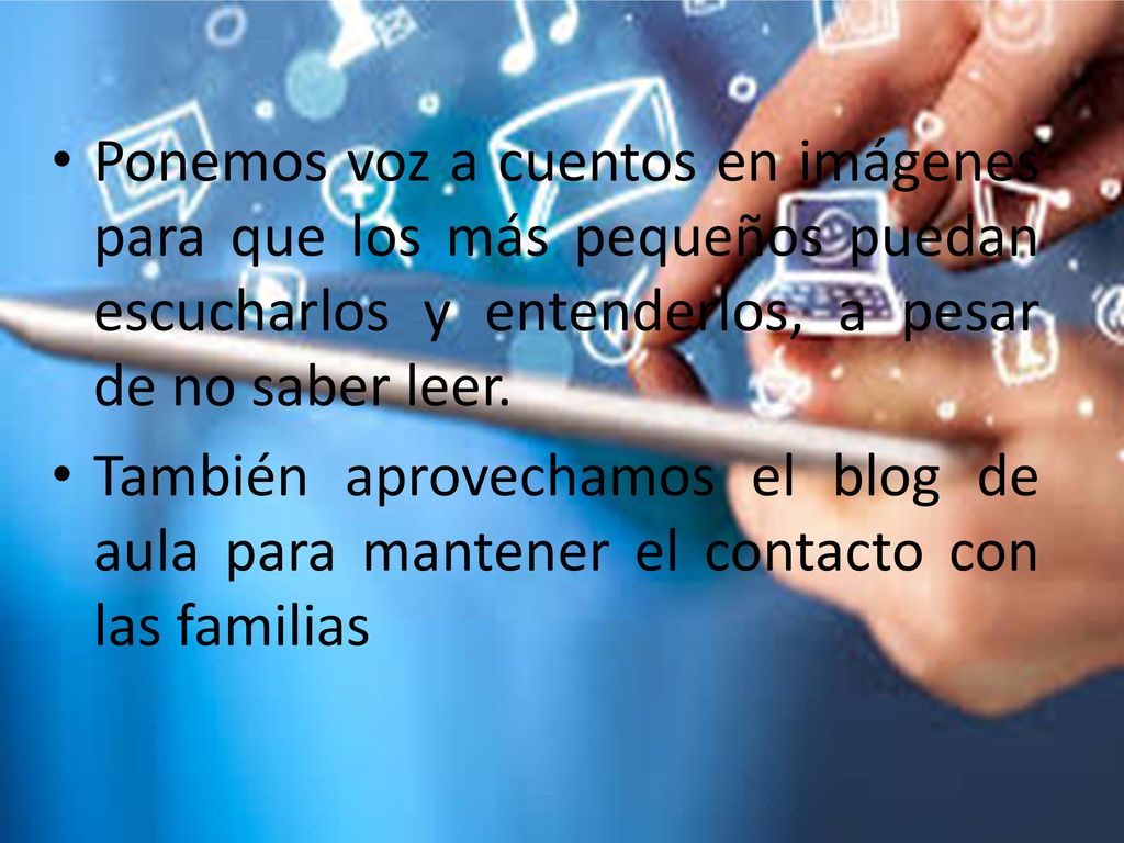 Ponemos voz a cuentos en imágenes para que los más pequeños puedan escucharlos y entenderlos, a pesar de no saber leer.