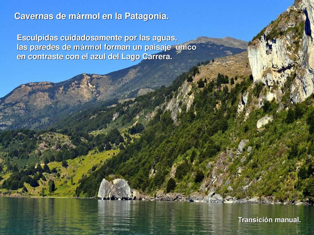 Cavernas de mármol en la Patagonia.