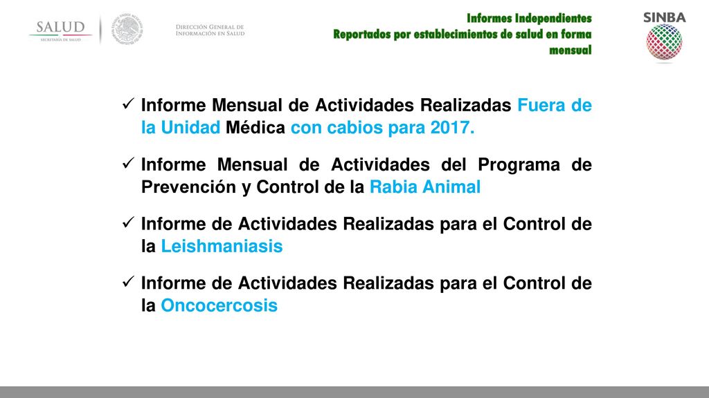 Informe de Actividades Realizadas para el Control de la Leishmaniasis