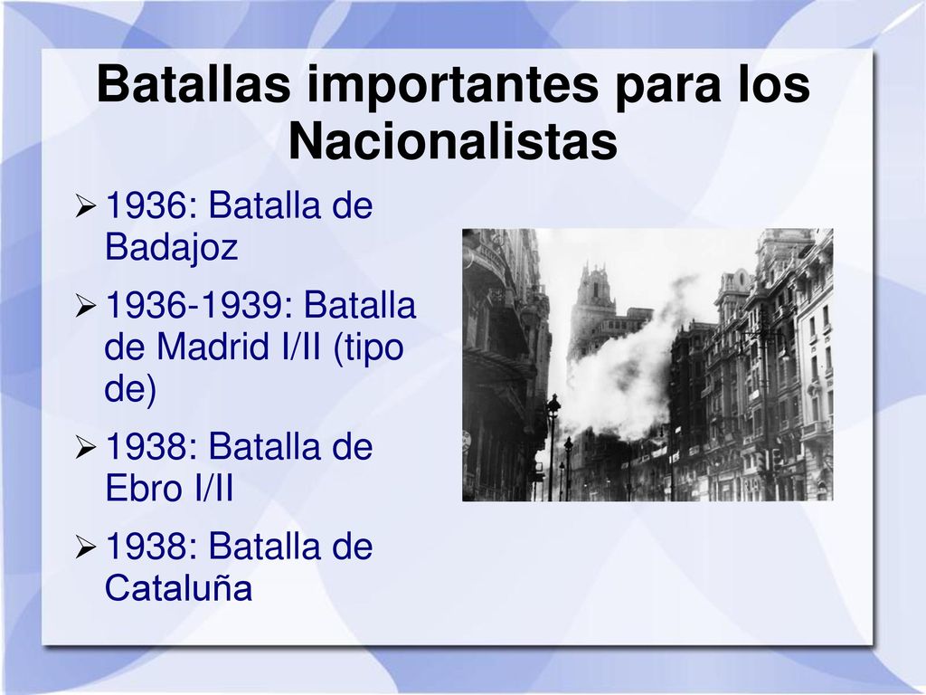 Batallas importantes para los Nacionalistas