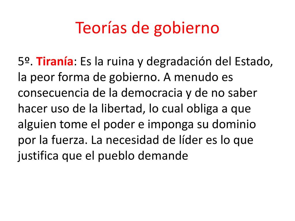 Teorías de gobierno
