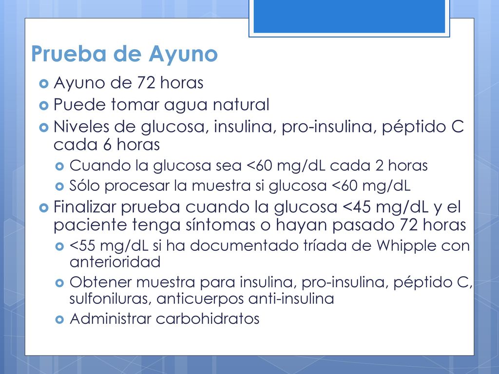 Prueba de Ayuno Ayuno de 72 horas Puede tomar agua natural