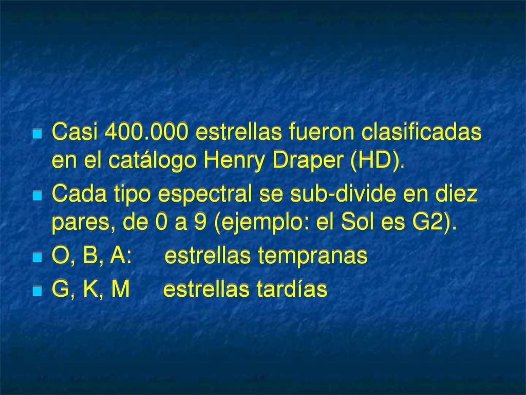 Casi estrellas fueron clasificadas en el catálogo Henry Draper (HD).