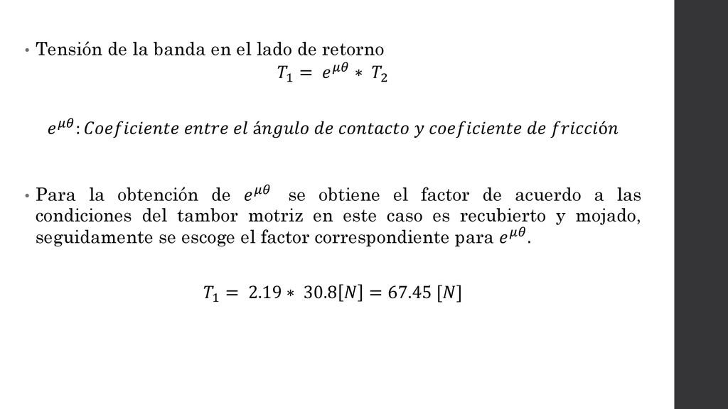 Tensión de la banda en el lado de retorno
