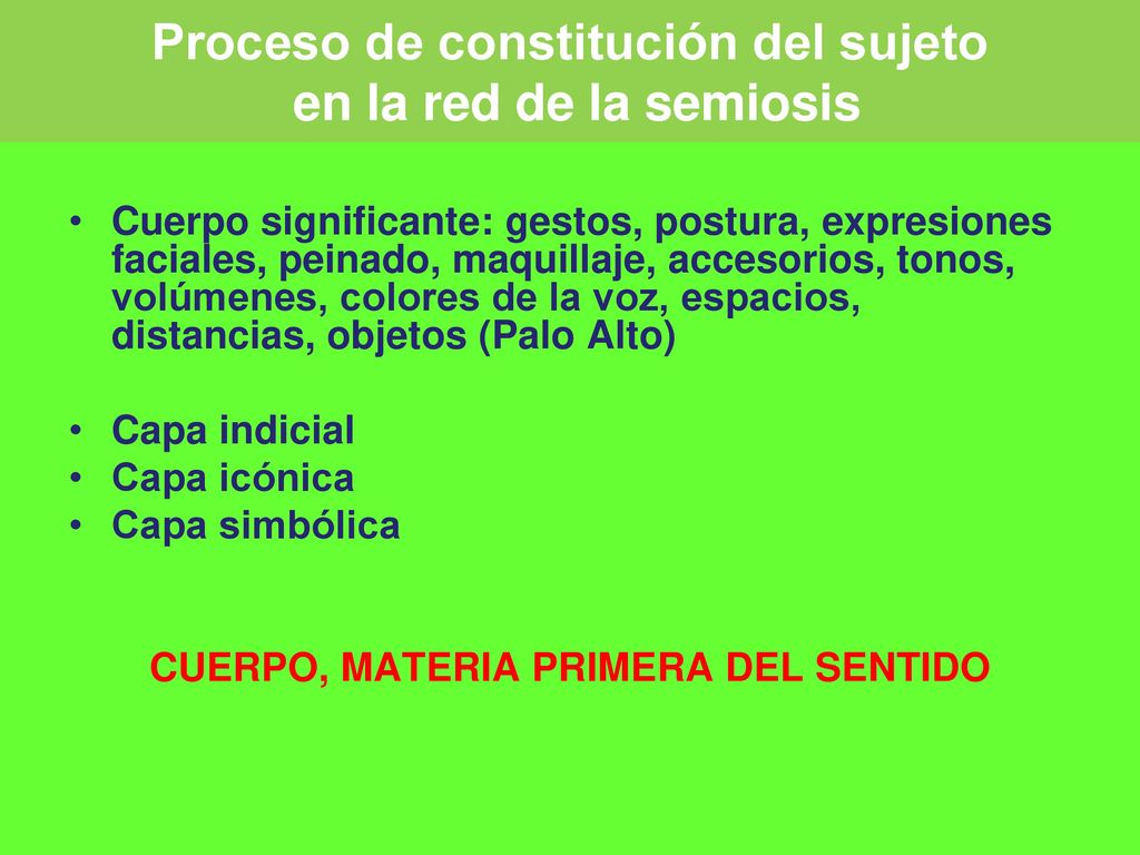 Proceso de constitución del sujeto en la red de la semiosis