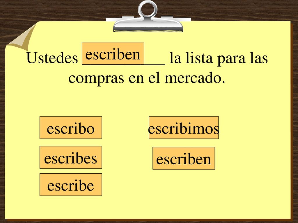 Ustedes __________ la lista para las compras en el mercado.