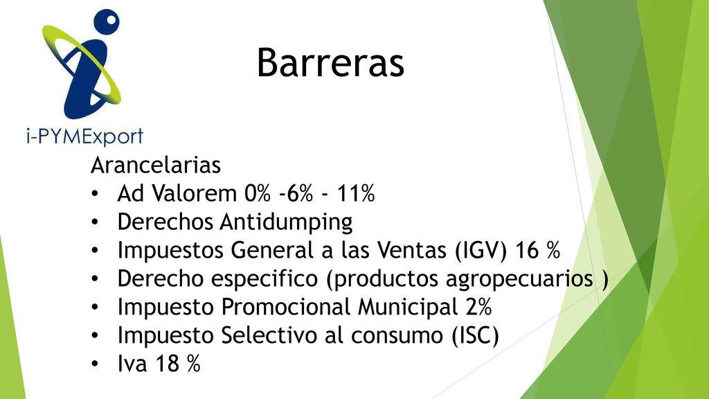Barreras Arancelarias Ad Valorem 0% -6% - 11% Derechos Antidumping