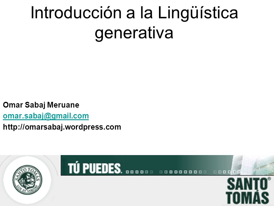 Introducción a la Lingüística generativa