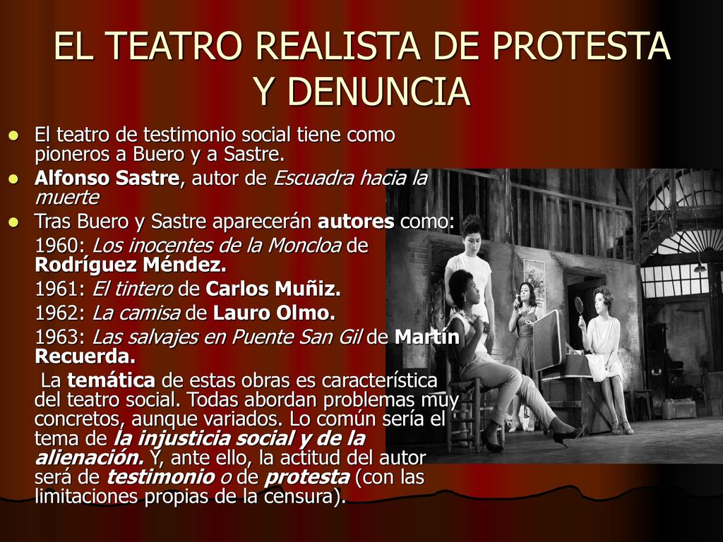EL TEATRO REALISTA DE PROTESTA Y DENUNCIA