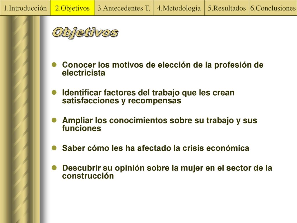 Conocer los motivos de elección de la profesión de electricista