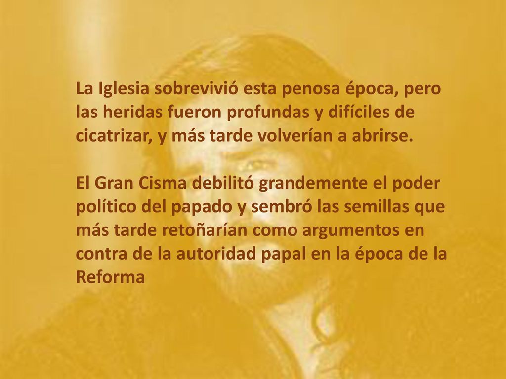 La Iglesia sobrevivió esta penosa época, pero las heridas fueron profundas y difíciles de cicatrizar, y más tarde volverían a abrirse.