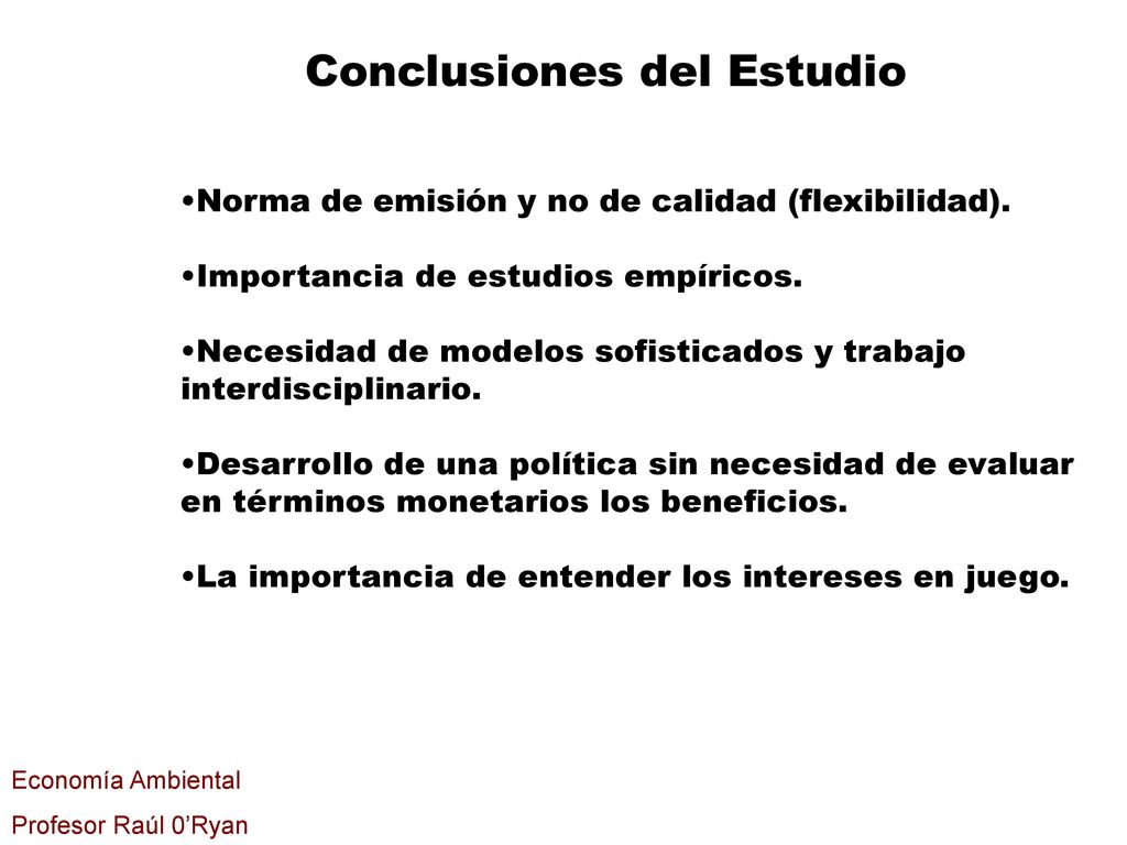 Conclusiones del Estudio