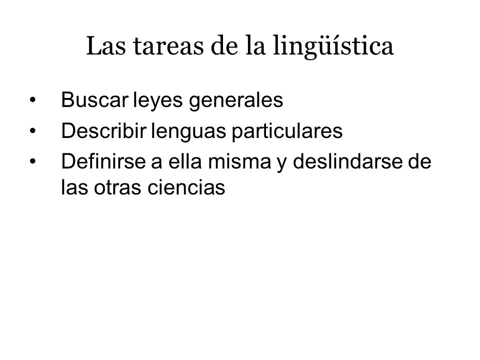 Las tareas de la lingüística