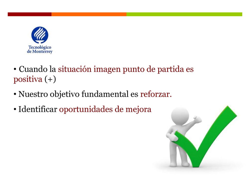 Cuando la situación imagen punto de partida es positiva (+)