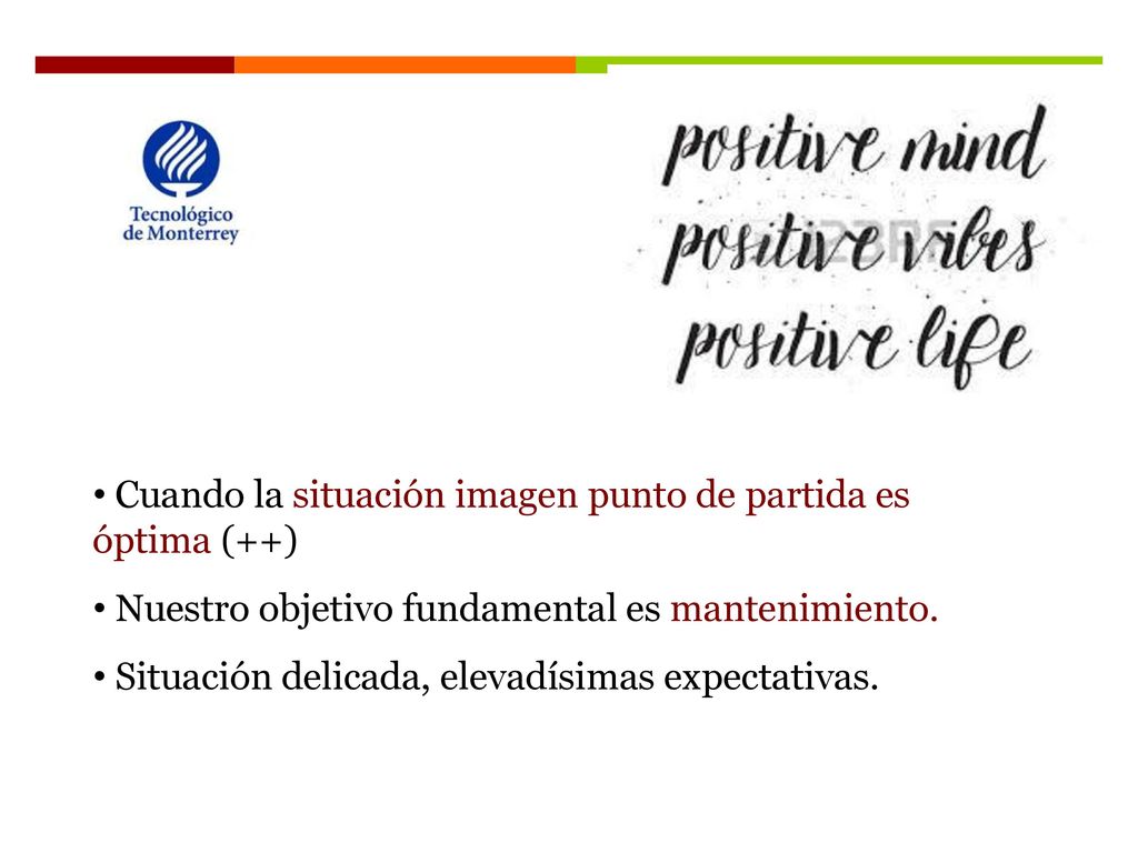Cuando la situación imagen punto de partida es óptima (++)