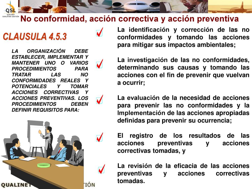 No conformidad, acción correctiva y acción preventiva