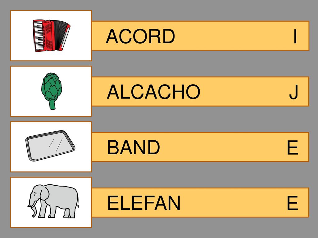 ACORD I ALCACHO J BAND E ELEFAN E