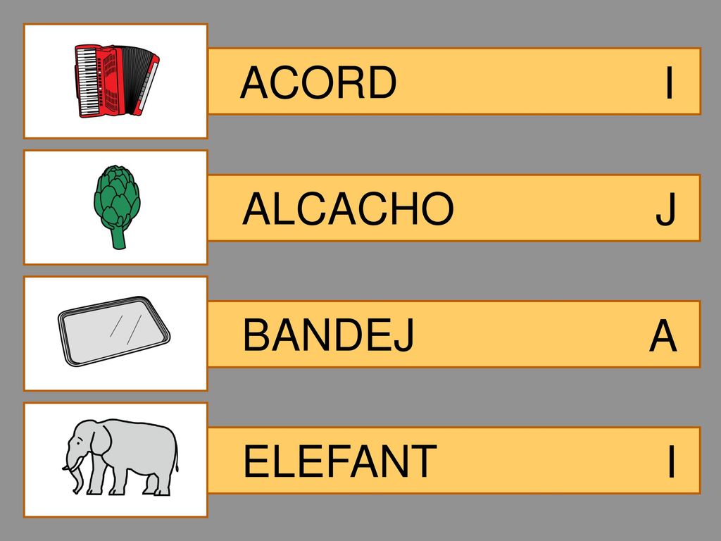 ACORD I ALCACHO J BANDEJ A ELEFANT I