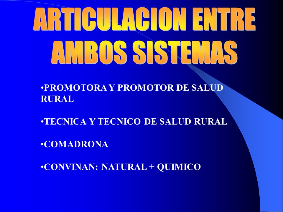 ARTICULACION ENTRE AMBOS SISTEMAS PROMOTORA Y PROMOTOR DE SALUD RURAL