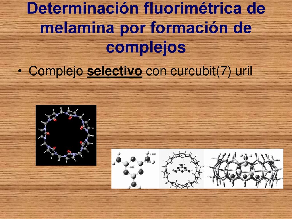 Determinación fluorimétrica de melamina por formación de complejos