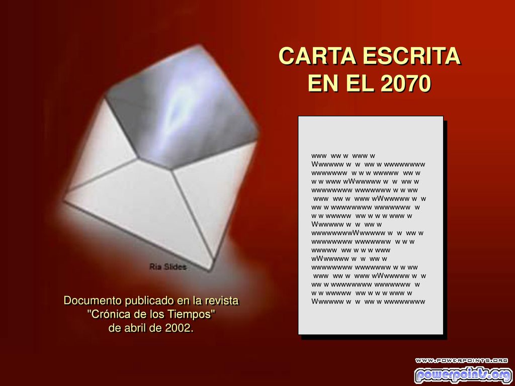 CARTA ESCRITA EN EL 2070 www ww w www w.