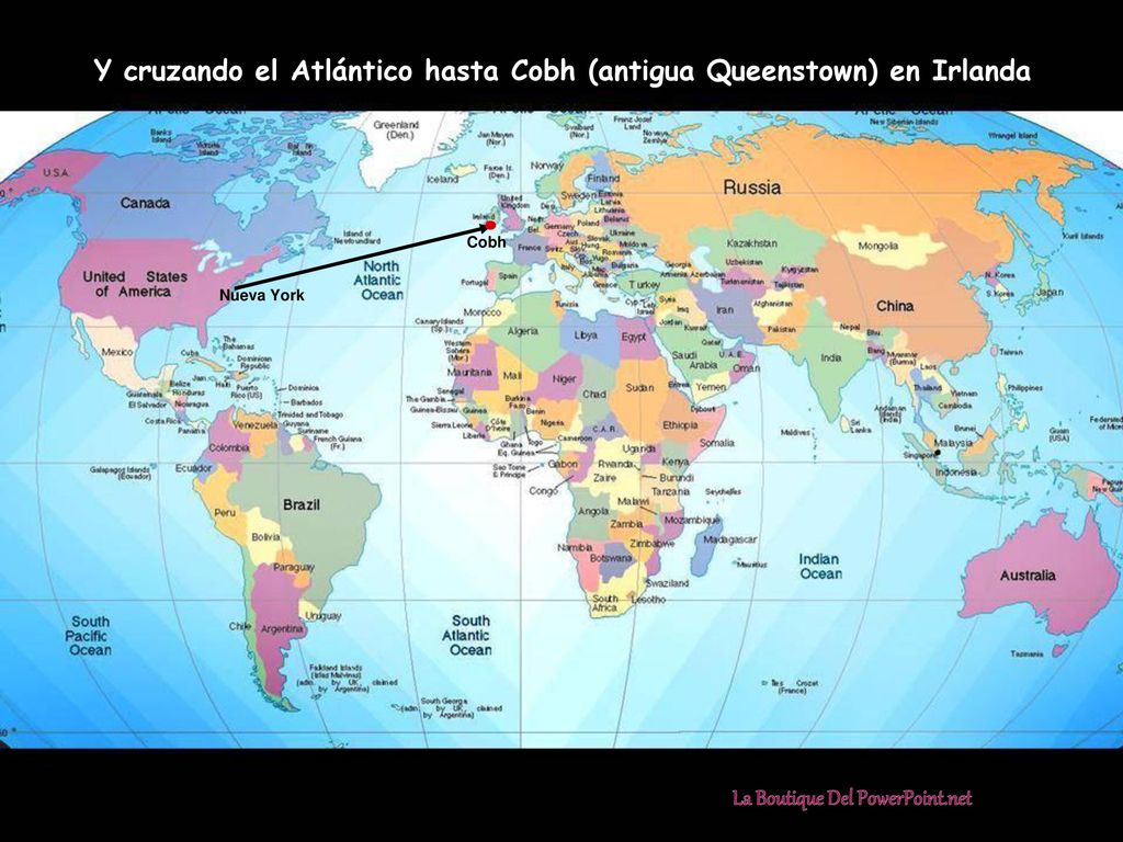 Y cruzando el Atlántico hasta Cobh (antigua Queenstown) en Irlanda